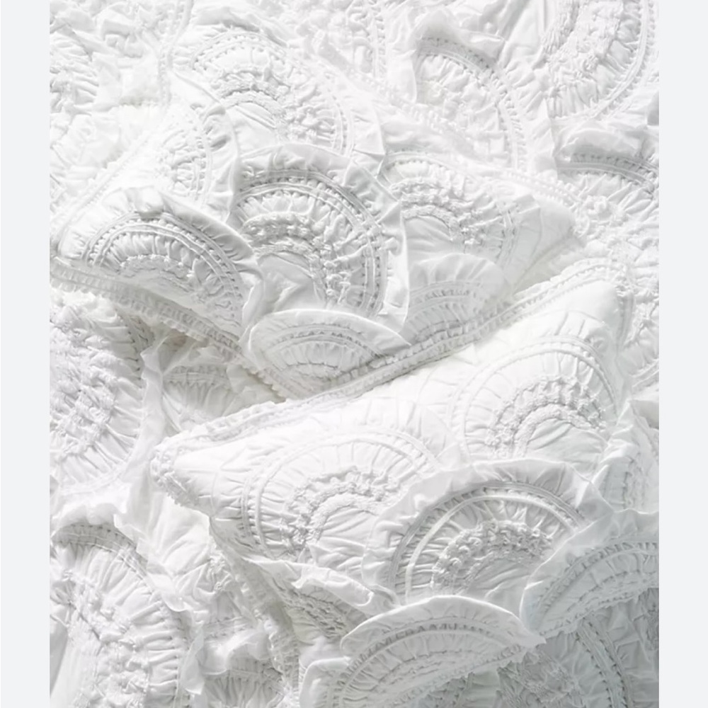 Anthropologie Rivulets King sham. set of 2 (white)